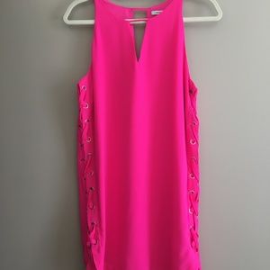 Hot pink shift dress